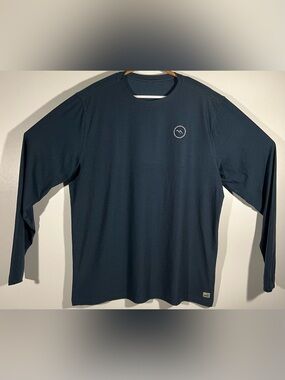 Vuori Strato Tech Long Sleeve Tee Shirt Mens Size XL Blue Performance #V178